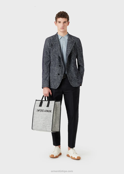 erkekler Armani trikotin efektli jarse chino lacivert T8HD1476