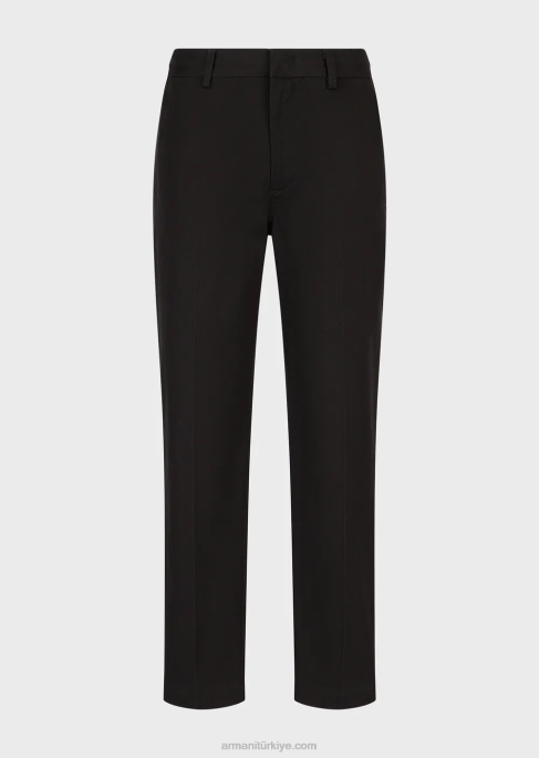 erkekler Armani trikotin efektli jarse chino siyah T8HD1477