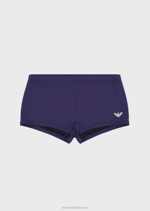 erkekler Armani kartal işlemeli geri dönüştürülmüş mikrofiber kare bacaklı mayo uçak T8HD1002