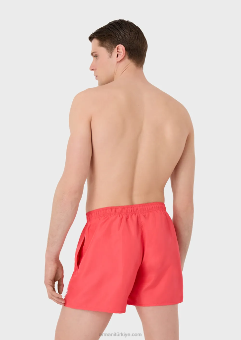 erkekler Armani temel ipli yüzme şortu mercan T8HD991