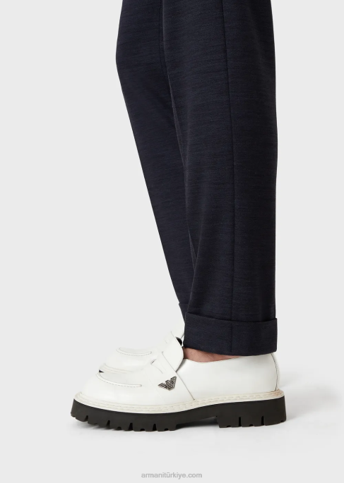 erkekler Armani okaliptüs yünü karışımlı jarseden modern kesim kruvaze takım elbiseT8HD1466