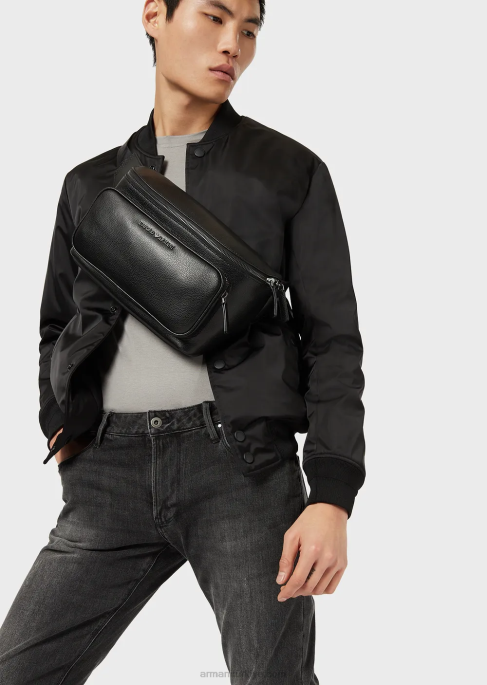 erkekler Armani ipek/pamuk karışımı tişört boz kahverengi T8HD1736