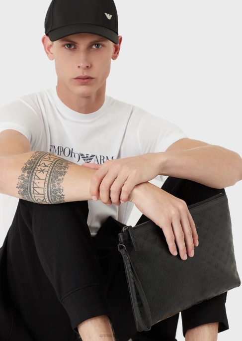 erkekler Armani logo baskılı pima jarse t-shirt açık gri T8HD1705