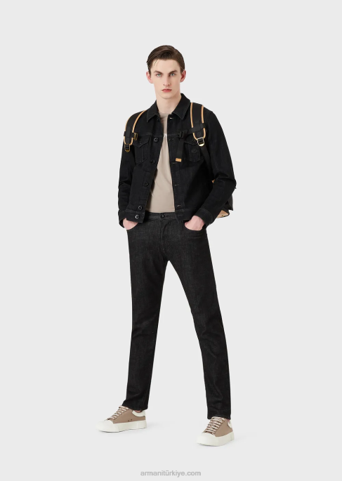 erkekler Armani logo baskılı pima jarse t-shirt yeşil logo T8HD1717