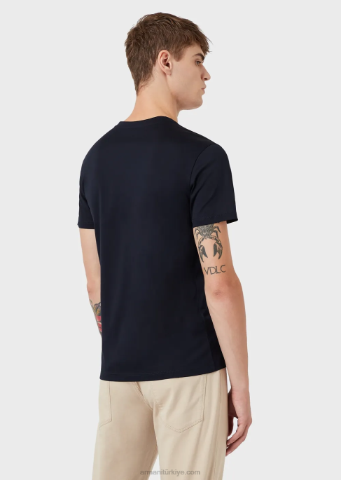 erkekler Armani merserize-jersey t-shirtT8HD1743