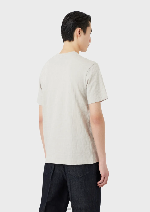 erkekler Armani mikro armure jarse v yaka t-shirt buz T8HD1744