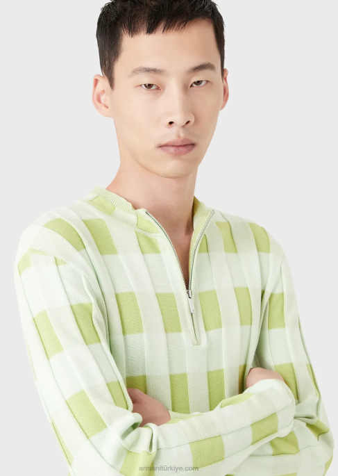 erkekler Armani fermuarlı vanise balıkçı yaka kazakT8HD1253