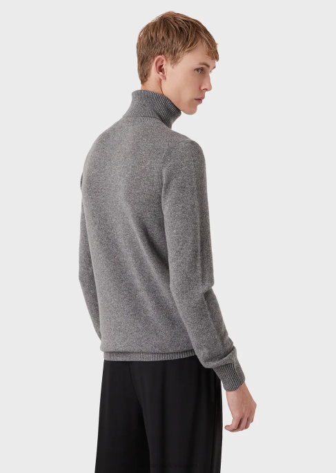 erkekler Armani saf kaşmir boyunluk gri T8HD1285