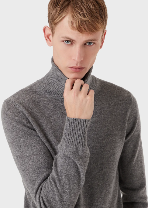 erkekler Armani saf kaşmir boyunluk gri T8HD1285