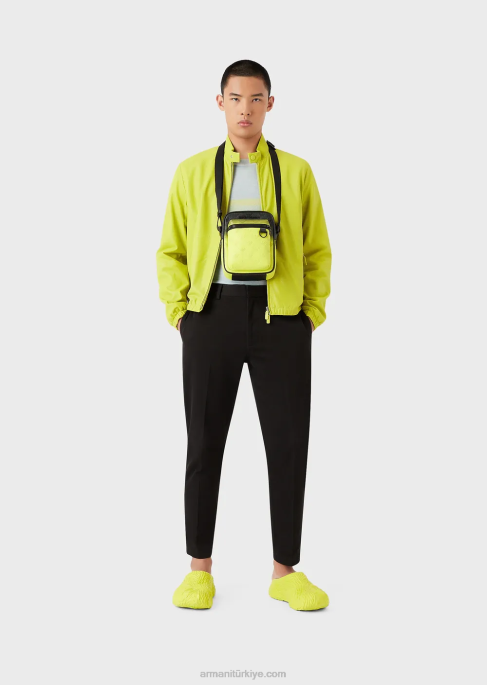 erkekler Armani sulu boya çizgili saf kaşmir süveter masmavi T8HD1215