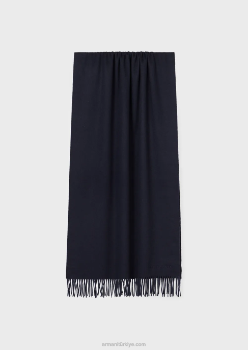 kadınlar Armani casentino kaşmir eşarp lacivert T8HD877