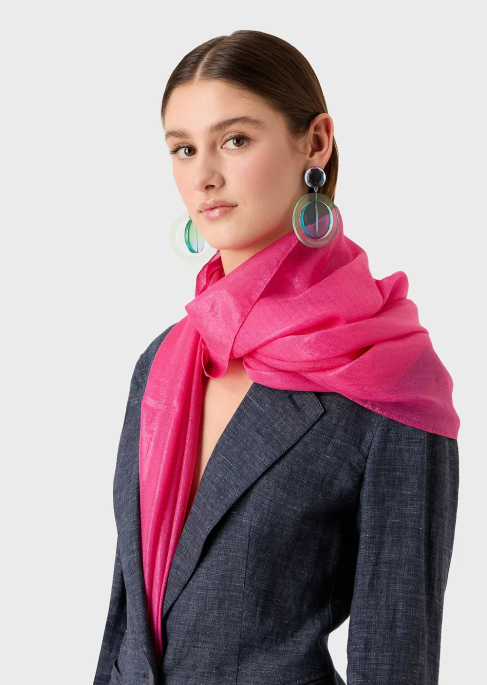 kadınlar Armani lamine ipek tek kollu omuz silkmeT8HD872