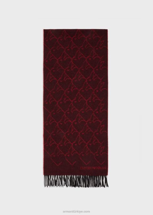 kadınlar Armani tavşan jakarlı kaşmir eşarpT8HD871