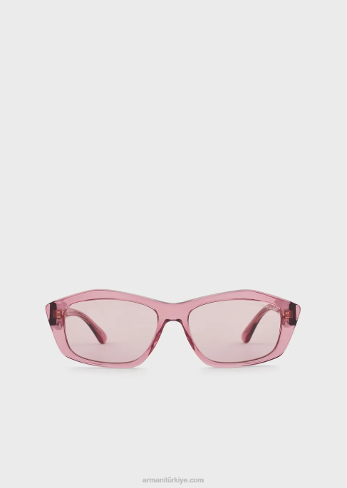 kadınlar Armani düzensiz şekilli güneş gözlüğü mor T8HD942