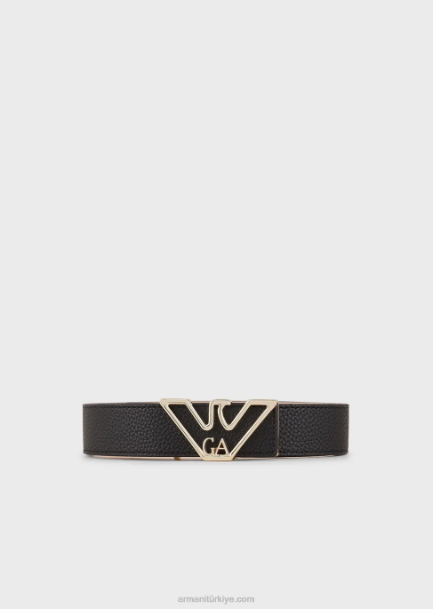 kadınlar Armani geyik desenli kartal plakalı kemer siyah T8HD753