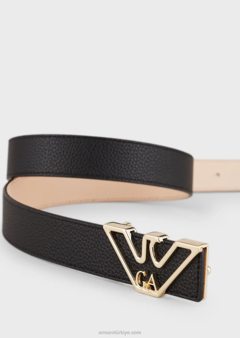 kadınlar Armani geyik desenli kartal plakalı kemer siyah T8HD753