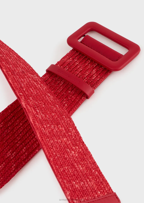kadınlar Armani yüksek belli hasır kemer kırmızı T8HD762
