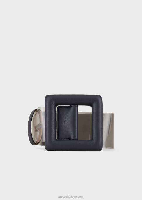 kadınlar Armani yüksek belli pvc kemerT8HD764