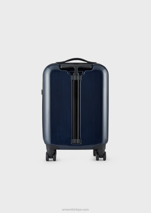 kadınlar Armani büyük boy kartal kabartmalı abs taşıma çantası lacivert T8HD765