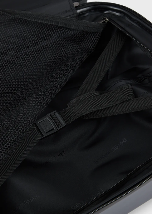 kadınlar Armani büyük boy kartal kabartmalı abs taşıma çantası lacivert T8HD765