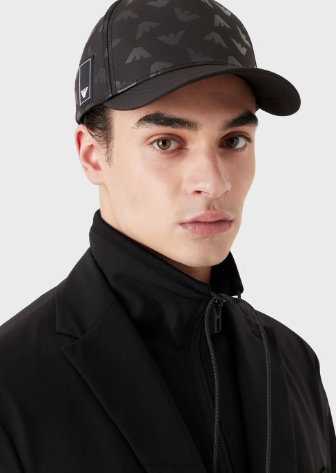 kadınlar Armani seyahat şartları beyzbol şapkası siyah T8HD769