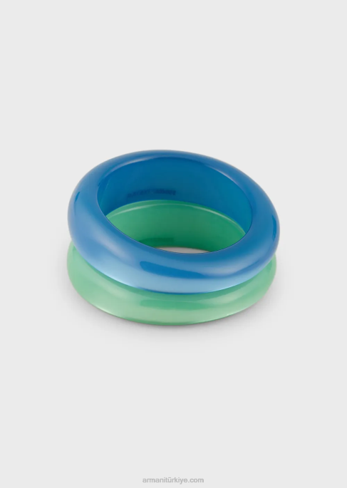 kadınlar Armani 2'li iki renkli pleksiglas bileklik setiT8HD855