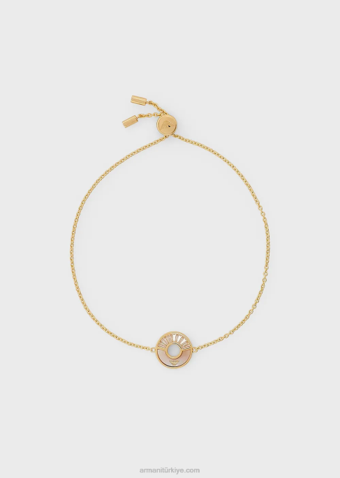 kadınlar Armani beyaz sedef zincir bileklik altın T8HD794