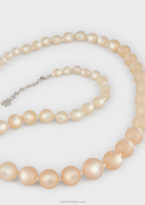 kadınlar Armani inci efektli küreli uzun kolyeT8HD859