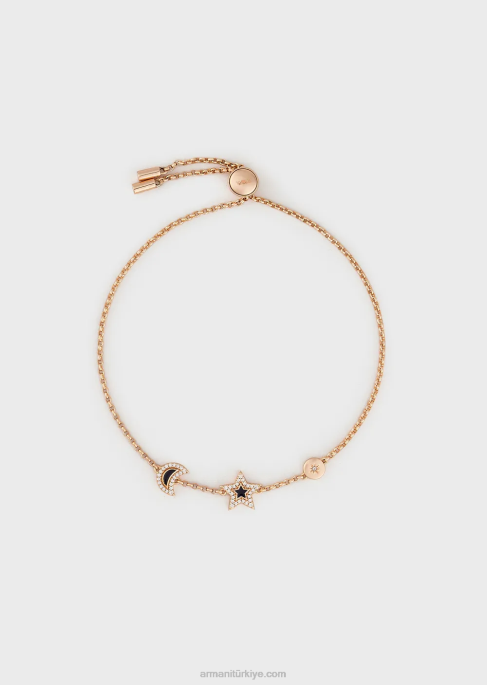 kadınlar Armani mavi lake bileşenli bileklik Altın gül T8HD848