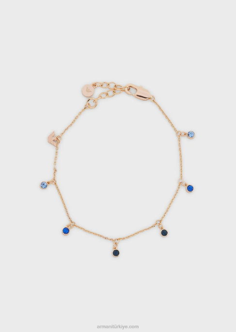 kadınlar Armani pembe altın rengi pirinç istasyon bileziği Altın gül T8HD829