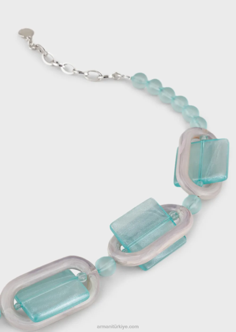 kadınlar Armani pleksiglas küreler ve geometrik detaylı kolyeT8HD808