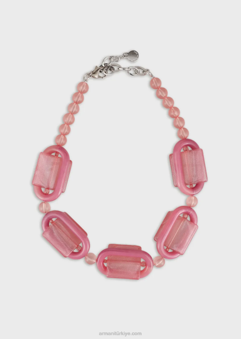 kadınlar Armani pleksiglas küreler ve geometrik detaylı kolyeT8HD809