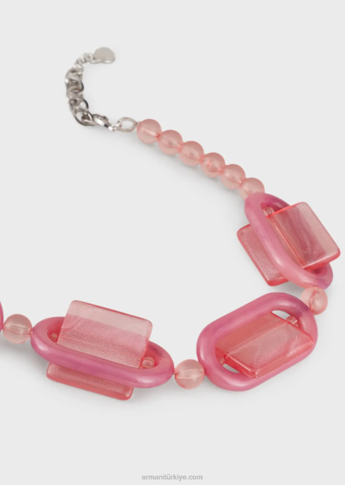 kadınlar Armani pleksiglas küreler ve geometrik detaylı kolyeT8HD809