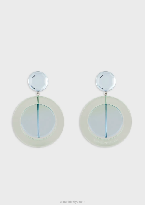 kadınlar Armani yuvarlak kolye küpe masmavi T8HD854