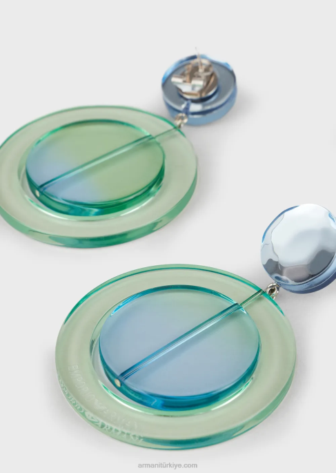 kadınlar Armani yuvarlak kolye küpe masmavi T8HD854