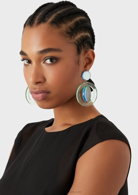 kadınlar Armani yuvarlak kolye küpe masmavi T8HD854