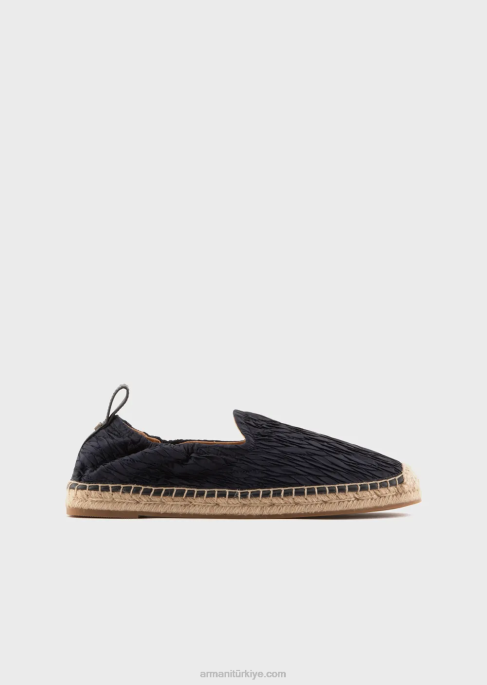 erkekler Armani pileli naylon espadril lacivert T8HD1851