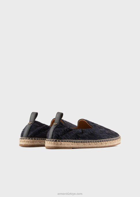 erkekler Armani pileli naylon espadril lacivert T8HD1851