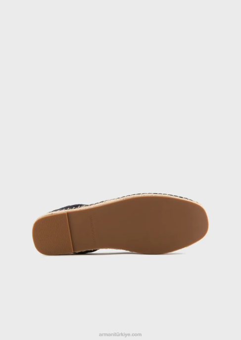 erkekler Armani pileli naylon espadril lacivert T8HD1851