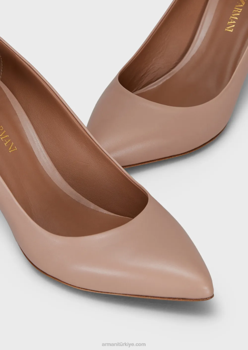 kadınlar Armani ince topuklu deri pompalar çıplak T8HD525