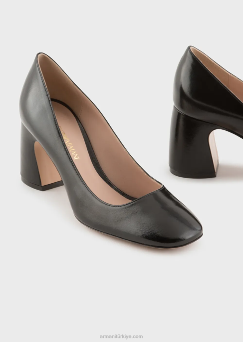 kadınlar Armani rugan mahkeme ayakkabı siyah T8HD517