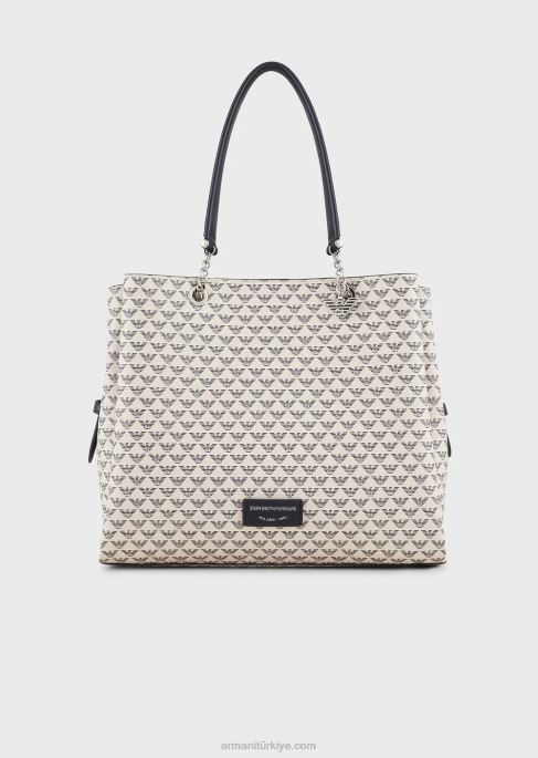 kadınlar Armani kartal cazibeli, her yeri kapsayan kartal alışveriş çantası mavi logo T8HD723