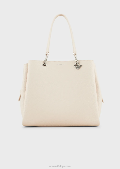 kadınlar Armani kartal tılsımlı palmellato deri efektli alışveriş çantasıT8HD731