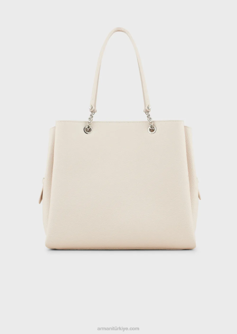 kadınlar Armani kartal tılsımlı palmellato deri efektli alışveriş çantasıT8HD731