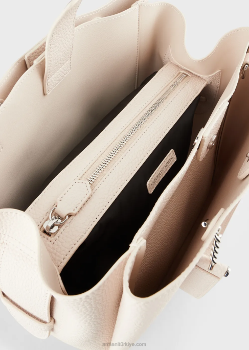 kadınlar Armani kartal tılsımlı palmellato deri efektli alışveriş çantasıT8HD731