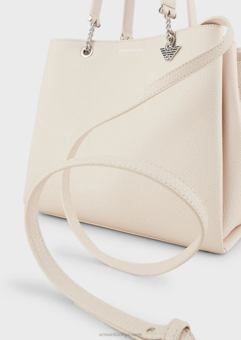kadınlar Armani kartal tılsımlı palmellato deri efektli alışveriş çantasıT8HD731