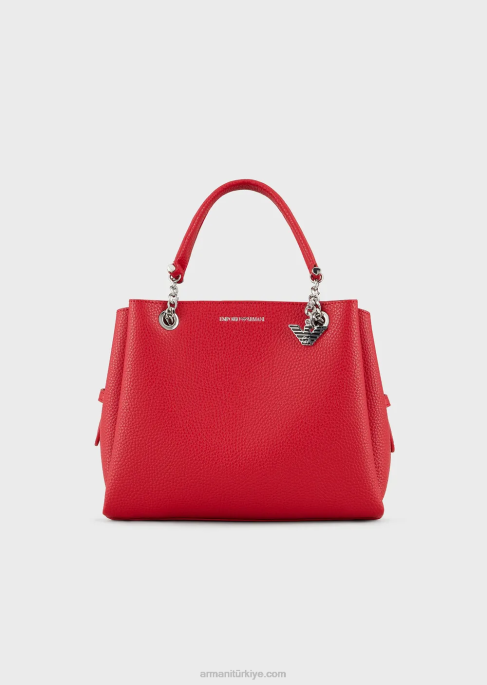 kadınlar Armani kartal tılsımlı palmellato deri görünümlü el çantası kırmızı T8HD728