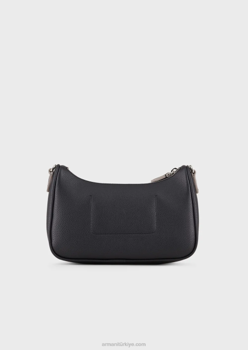 kadınlar Armani geyik desenli baget çanta lacivert T8HD594