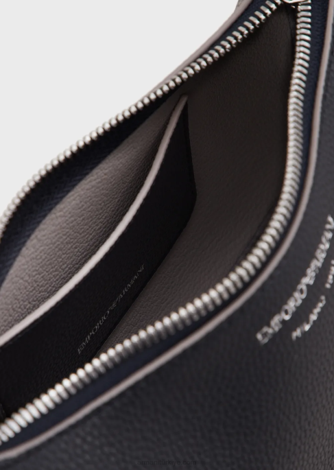 kadınlar Armani geyik desenli baget çanta lacivert T8HD594