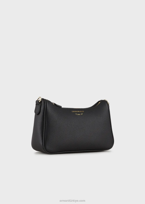 kadınlar Armani geyik desenli baget çanta siyah T8HD622